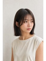 ベルス(bellus)&nbsp;シースルーバング×ナチュラル外ハネボブ　20代　30代