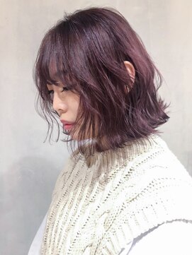 アルバム 渋谷パルコ(ALBUM) ラベンダーピンクアッシュボブ_スリークボブ厚めバング_ba282833