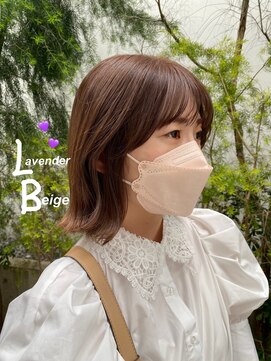 フォンズ(FONS) 学割あり ラベンダーベージュ 暖色ツヤカラー ボブ 髪質改善