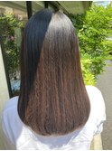 艶髪ストレートナチュラルハイライト【マイナス10歳若魅せ髪】