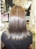 うるツヤ外ハネメッシュヘアー/ことりベージュ/20代30代40代