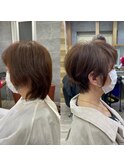 (小山)小顔耳だしショート小顔補正立体カット