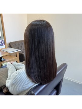 アンクル(ancre) 艶髪ストレート×ミディアム×ブラウン×髪質改善【広島】