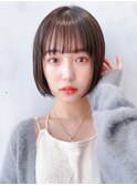 Say.ミニボブアッシュブラックショートボブレイヤーぱっつん前髪