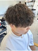 栃木宇都宮波巻きパーマシャドウパーマメンズセンターパート緩め