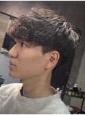 スペインカールサーフカールフェザーパーマメンズショート