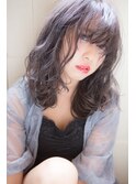 ラベンダーミルクティー刈り上げマッシュショートくすみベージュ