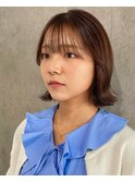 くびれ韓国タッセル切りっぱなしボブ
