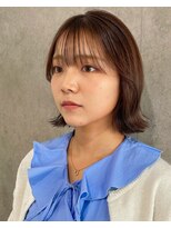 くびれ韓国タッセル切りっぱなしボブ