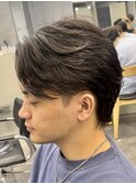 渋谷フェザーパーマニュアンスパーマセンターパートウルフカット