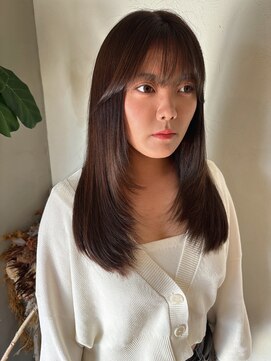 リベラル(liberal) ロングレイヤー 髪質改善 くすみベージュ【20代/30代/40代】