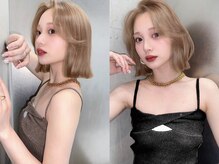 【ハイトーンもお任せ、ケアブリーチ取り扱い店】赤味を最小限に抑えた透明感カラーでオシャレヘアに(伏見)