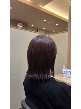 ディアローグ 戸塚 east(DEAR-LOGUE) 切りっぱなしボブ×ピンクカラー