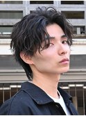 原宿ルーズパーマスパイラルパーマメンズカットセンターパート