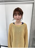 小顔ひし形 レイヤーカット 透明感カラー
