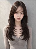 韓国ヘアレイヤーカットハッシュカット髪質改善暗髪