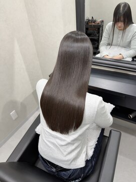 ローヴ 梅田(L'aube) 髪質改善 スーパーロング ワンレングス レイヤー 韓国風巻き