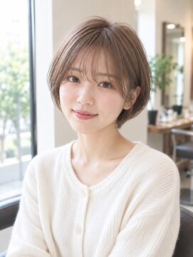 フレイムス ヘアアンドリラックス 大宮東口店(Frames) ショートボブ髪型20代30代40代50代前髪あり前髪なし面長丸顔大宮