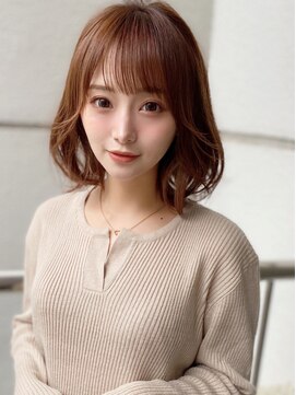 サードバイローラン(THiRD by ROULAND) デジタルパーマミニウルフテラコッタくすみブルー20代30代40代