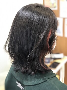 エル バイ ファースト(L by first) 【L by first】インナーカラーレッド×ダークグレー◎30代40代