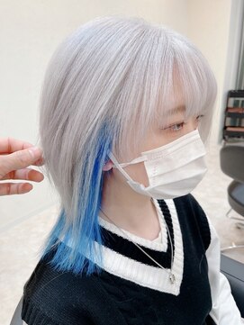 エリスホリエ(Eliss Horie) 【冬カラー】ウルフホワイトカラー×インナークリアブルー