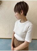 ショート×ハイライト白髪ぼかし×切りっぱなしボブ[心斎橋]