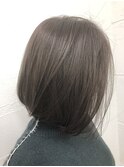-Ameri-藤川☆前下がりボブ×透け感グレージュ【浜町/ショート】