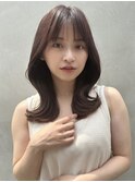チョコレートカラー シースルーバングくびれヘア【肥田亜沙美】
