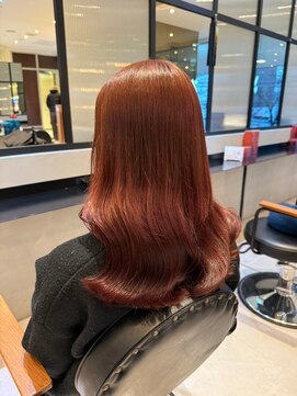 ダブル(W) ブリーチなしダブルカラー/透明感カラー/オレンジブラウン