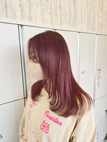 ヘアメイク アリエス 岩切店(HAIR MAKE aries) 大人可愛いカシスピンクカラー×レイヤースタイル 20代30代40代