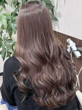 ベルヘアーデザイン 堺東(Belle hair Design) レイヤーカットイルミナカラーグレージュオリーブ韓国風堺東