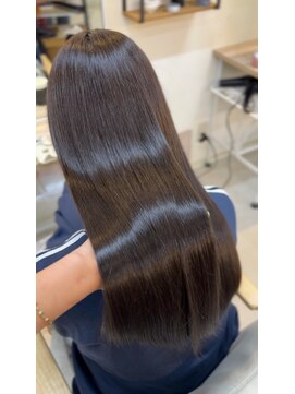 ランプ 柏(Lamp) チョコレートブラウン/プラチナ縮毛矯正