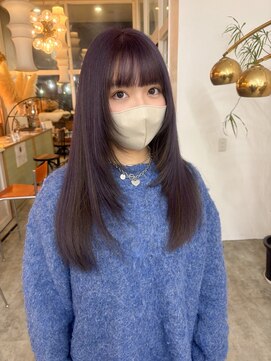 レイヤーカット20代30代40代ラベンダーカラー