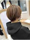 大人可愛い小顔ショートボブショートハイライト