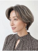 小顔丸みショートボブレイヤー透明感バレイヤージュ30代上尾p3