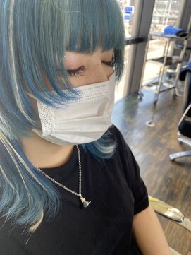 ガルボ ヘアー(garbo hair) #高知 #おすすめ #ランキング #ウルフ #水色 #エクステ