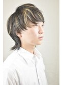 ナチュラルマッシュウルフVバングツーブロックメッシュ