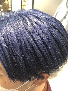 ルー(loup) コバルトブルー/ブリーチ/ダブルカラー/メンズ/福岡/天神/大名