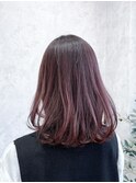 ピンクアッシュ×毛先ちょい巻きアレンジ