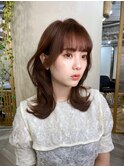 フェミニンバングくびれヘア