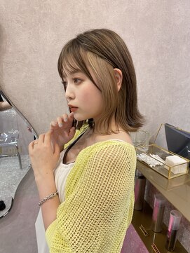 ロンド レア 天神大名店(Lond Le’a) ダブルカラー/インナーカラー/イヤリングカラーペールベージュ