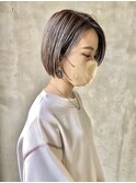 20代30代大人可愛いハイライト艶感ラベンダーグレージュ大人ボブ