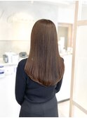 髪質改善　艶髪　ストレート　縮毛矯正　暗髪　韓国風　ロング