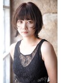 大人可愛い20代30代40代黒髪前下がりショートボブ丸みショート◎