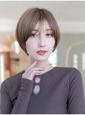 20代30代大人美人ショートボブ/小顔ショートヘア/マロンベージュ