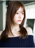 ☆レイヤーカット毛先ワンカールくせ毛風カール薄めバングデジパ
