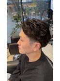 ナチュラルパーマ×刈り上げマッシュ