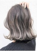 くびれショートボブ40代50代グレイヘアー白髪染め白髪ぼかし