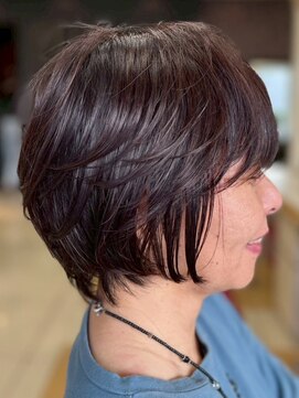 ヘアークリアー 春日部 ミセス ショート×グラデーション×ココアブラウン