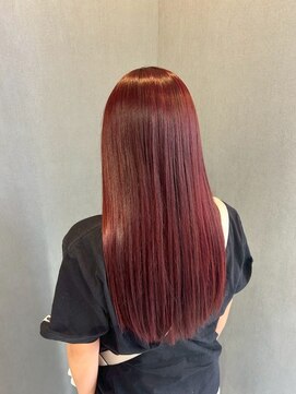 シャトン(chaton) ボルドーカラー/コーラルピンク/ボブ